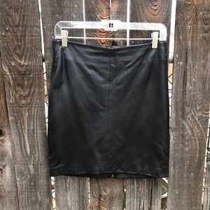 Bebe black leather pencil skirt